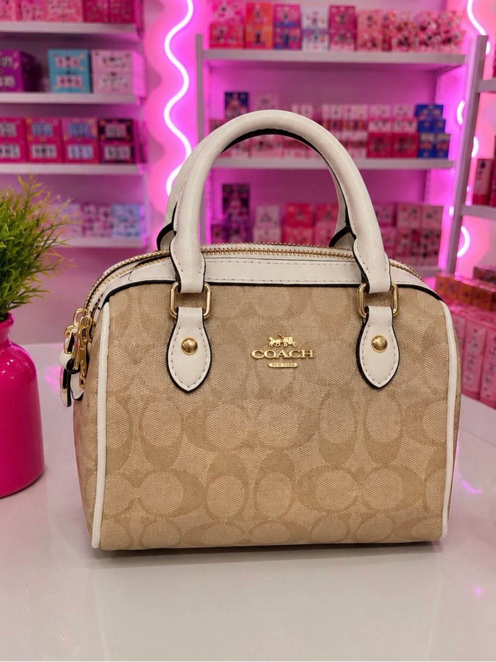 Small Signature Satchel Crossbody Bag